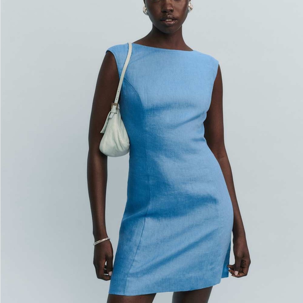 Reformation Sky Blue Mini Dress - Picture 2 of 5